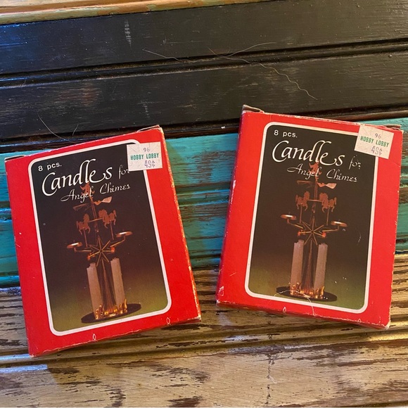 3 for $15 ⭐️ Vintage mini 4” Christmas Candles 2 boxes 16 candles Angel Chimes - Picture 3 of 3